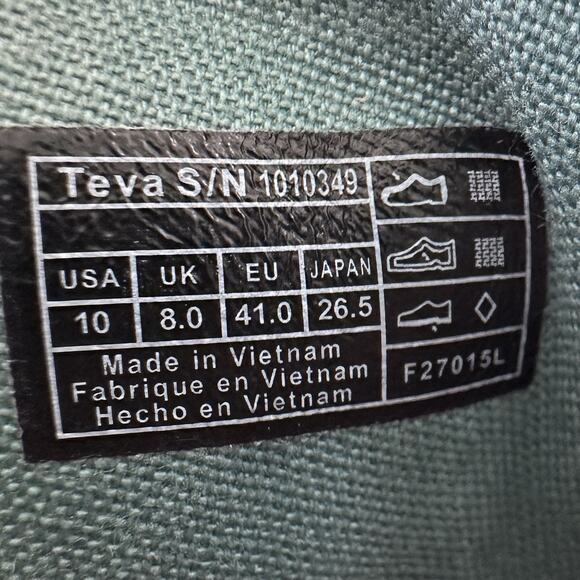 Teva Willow Teal Lace Up Canvas Sneaker Flats Slip Resistant Womens Size 10 - Picture 10 of 10